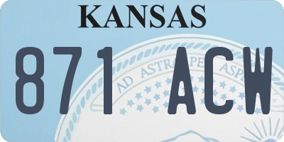 KS license plate 871ACW