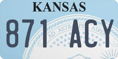 KS license plate 871ACY