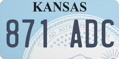 KS license plate 871ADC