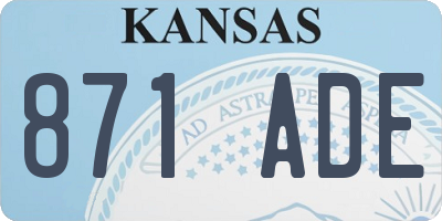 KS license plate 871ADE