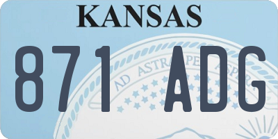 KS license plate 871ADG