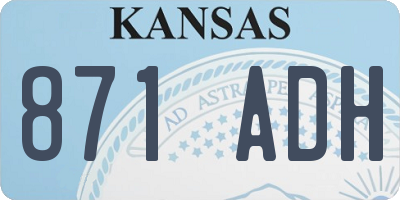 KS license plate 871ADH