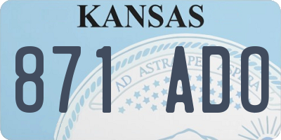 KS license plate 871ADO
