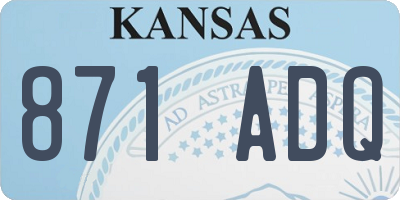 KS license plate 871ADQ