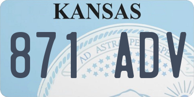 KS license plate 871ADV