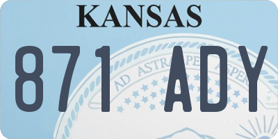KS license plate 871ADY