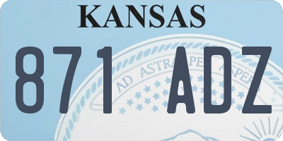 KS license plate 871ADZ