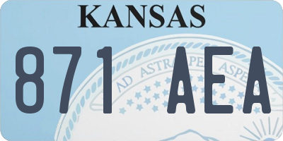 KS license plate 871AEA