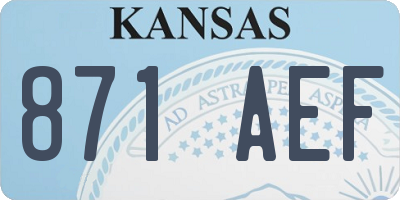 KS license plate 871AEF