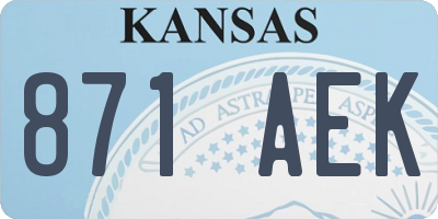 KS license plate 871AEK