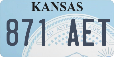 KS license plate 871AET