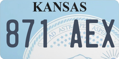 KS license plate 871AEX