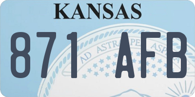 KS license plate 871AFB