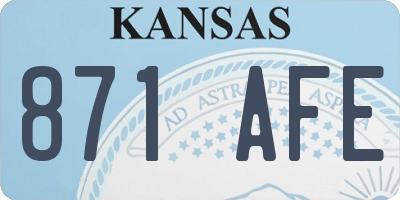 KS license plate 871AFE