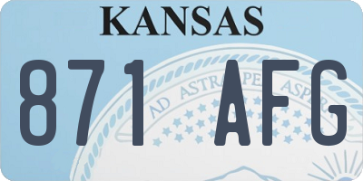 KS license plate 871AFG