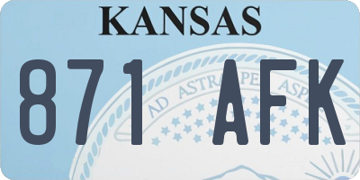 KS license plate 871AFK
