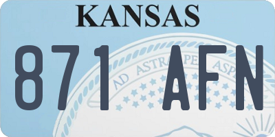 KS license plate 871AFN