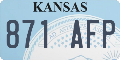 KS license plate 871AFP