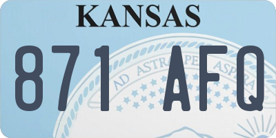 KS license plate 871AFQ