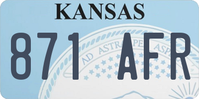 KS license plate 871AFR