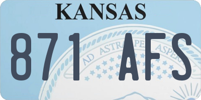 KS license plate 871AFS