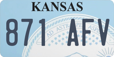 KS license plate 871AFV