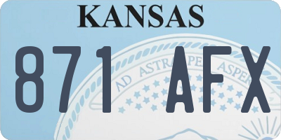 KS license plate 871AFX