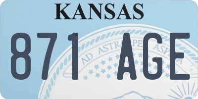 KS license plate 871AGE