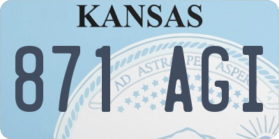 KS license plate 871AGI