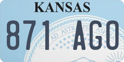 KS license plate 871AGO