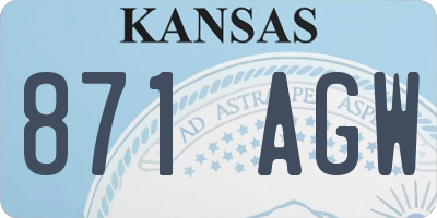 KS license plate 871AGW