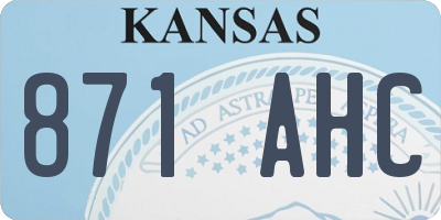 KS license plate 871AHC