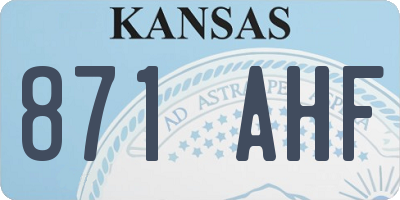 KS license plate 871AHF