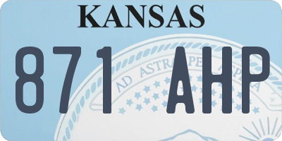 KS license plate 871AHP