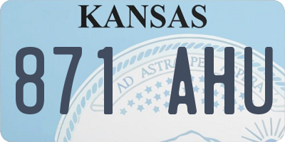 KS license plate 871AHU