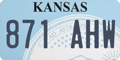 KS license plate 871AHW