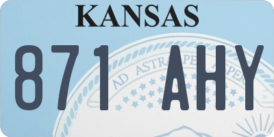KS license plate 871AHY