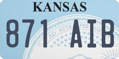 KS license plate 871AIB