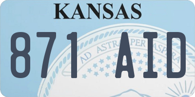 KS license plate 871AID