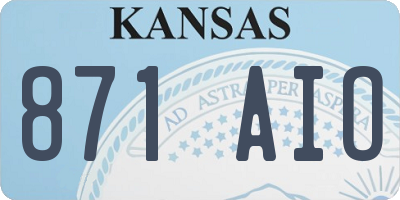KS license plate 871AIO