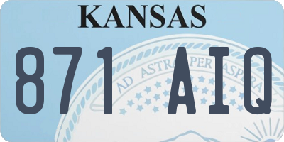 KS license plate 871AIQ