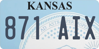 KS license plate 871AIX