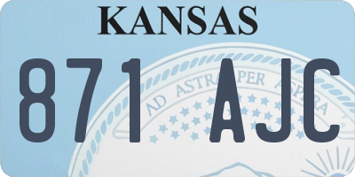 KS license plate 871AJC