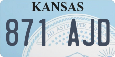 KS license plate 871AJD