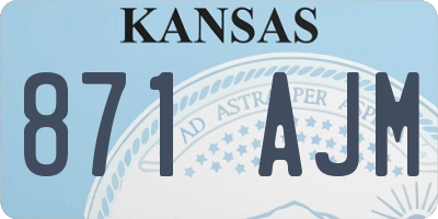 KS license plate 871AJM