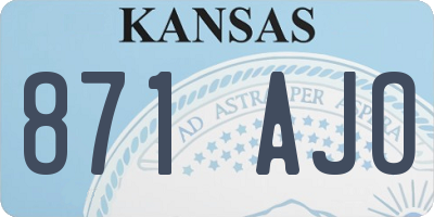 KS license plate 871AJO
