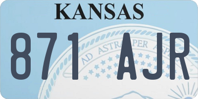 KS license plate 871AJR