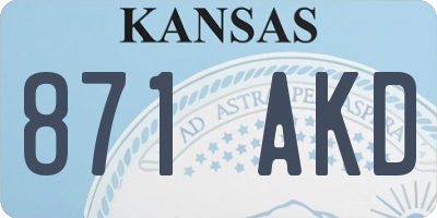 KS license plate 871AKD
