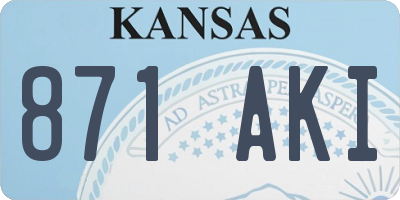 KS license plate 871AKI