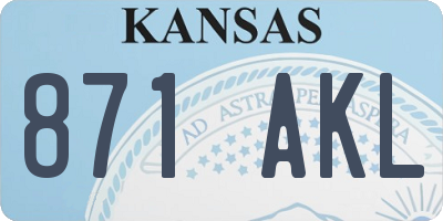 KS license plate 871AKL